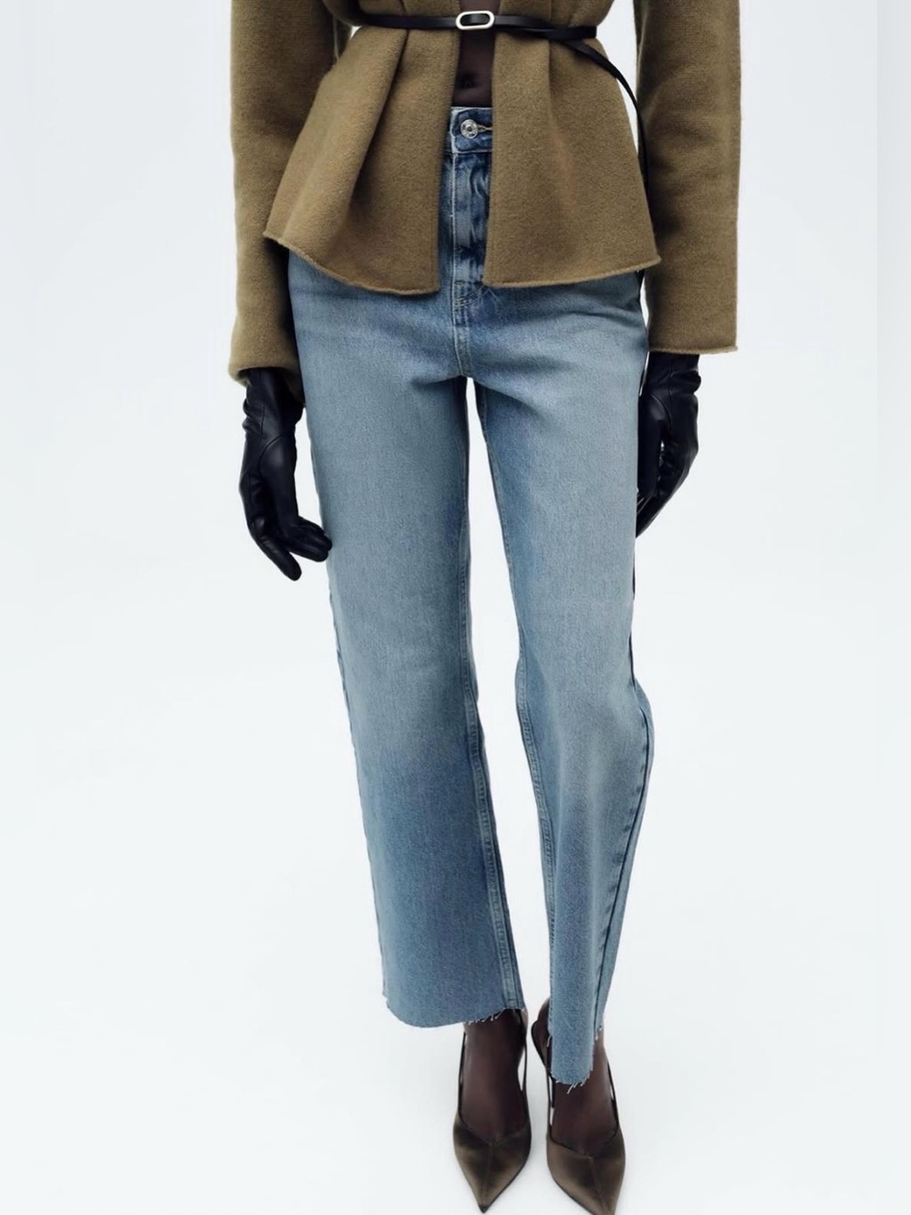 Zara Light Blue Straight Leg Jeans